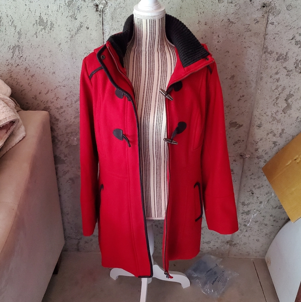 Guess Red Toggle Pea Coat XL